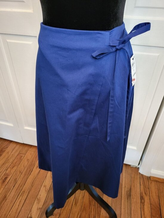 Alfani Dresses & Skirts - NWT Alfani Navy Blue Faux Wrap Midi Skirt 6 Old Money Preppy Nautical Classic